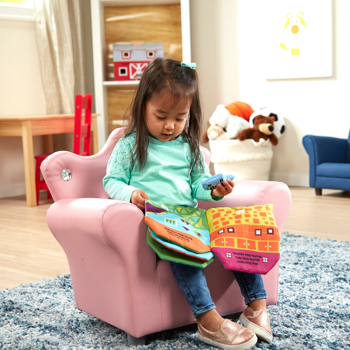 Melissa and Doug Childs Crown Armchair Pink Faux Leather