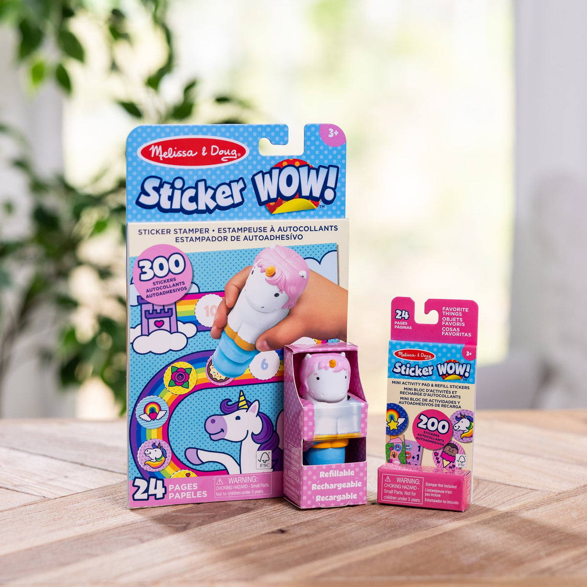 Melissa and Doug Sticker WOWTM Unicorn Bundle Activity Pad Sticker Stamper Mini Activity Pad and 200 Refill Stickers