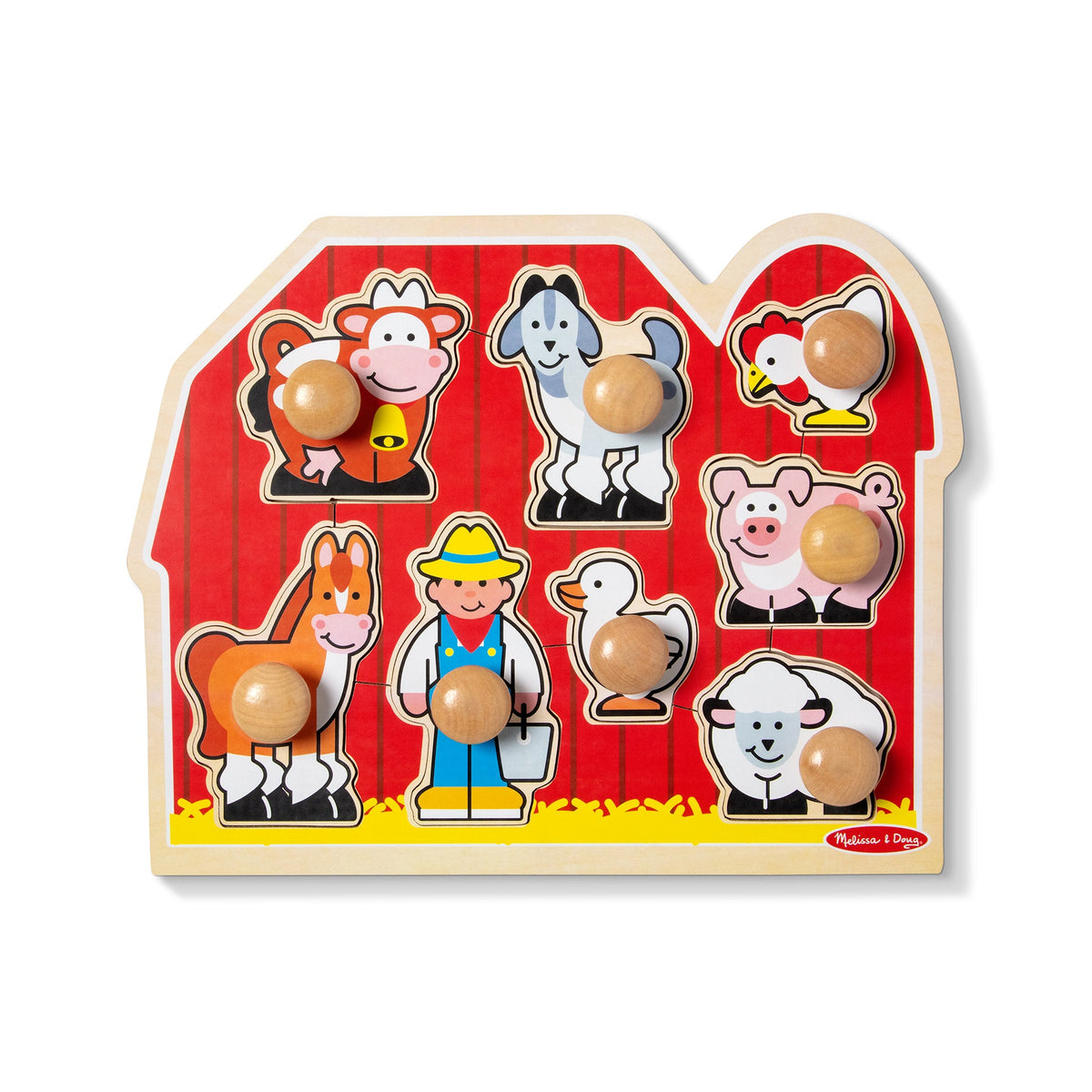 Melissa and Doug Farm Friends Jumbo Peg Puzzle - 8 Pieces