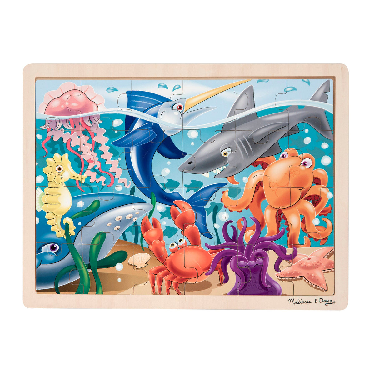 Melissa and Doug Wooden Jigsaw Puzzle - Under the Sea - 24 Pieces