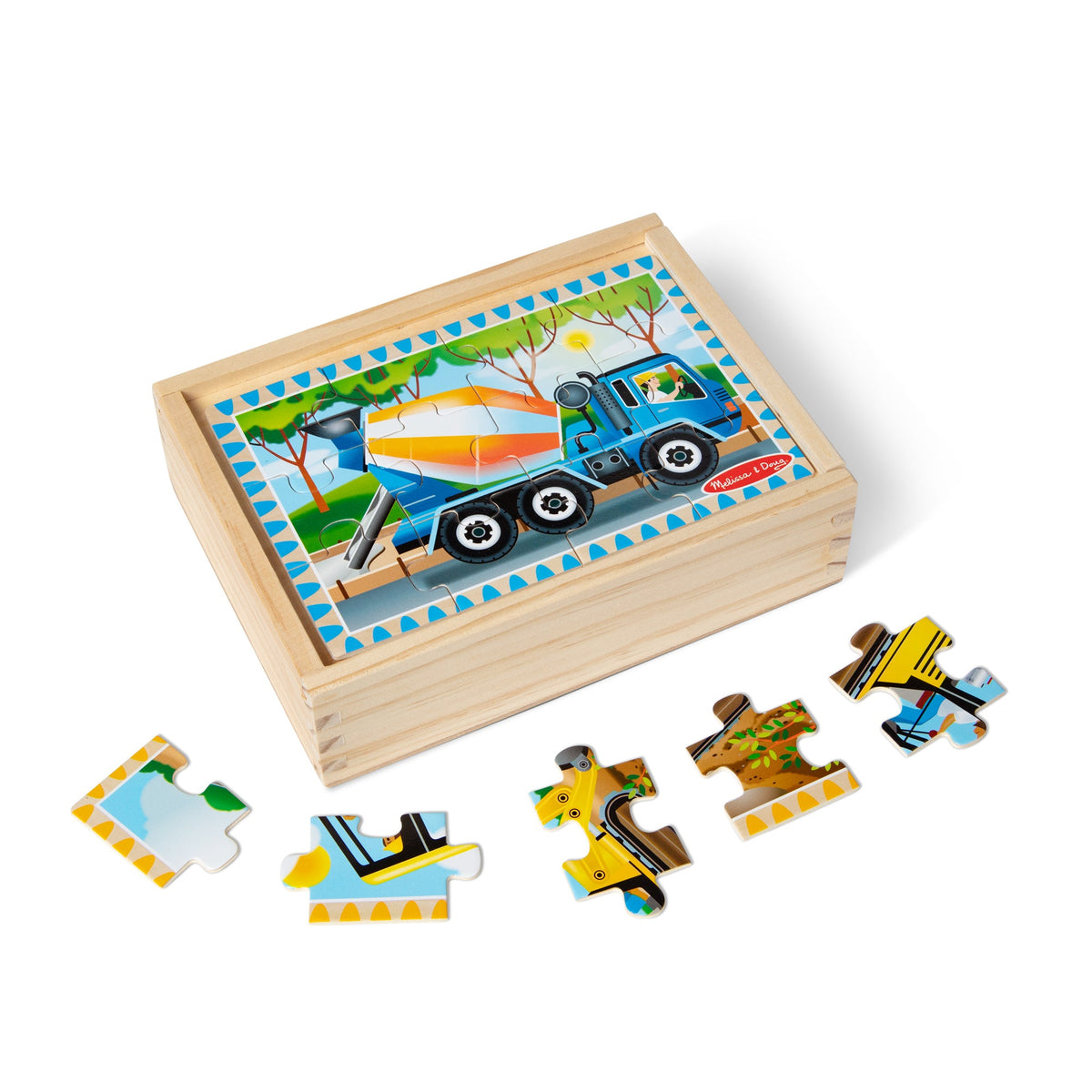Melissa and Doug Wooden Jigsaw Puzzles in a Box - Construction