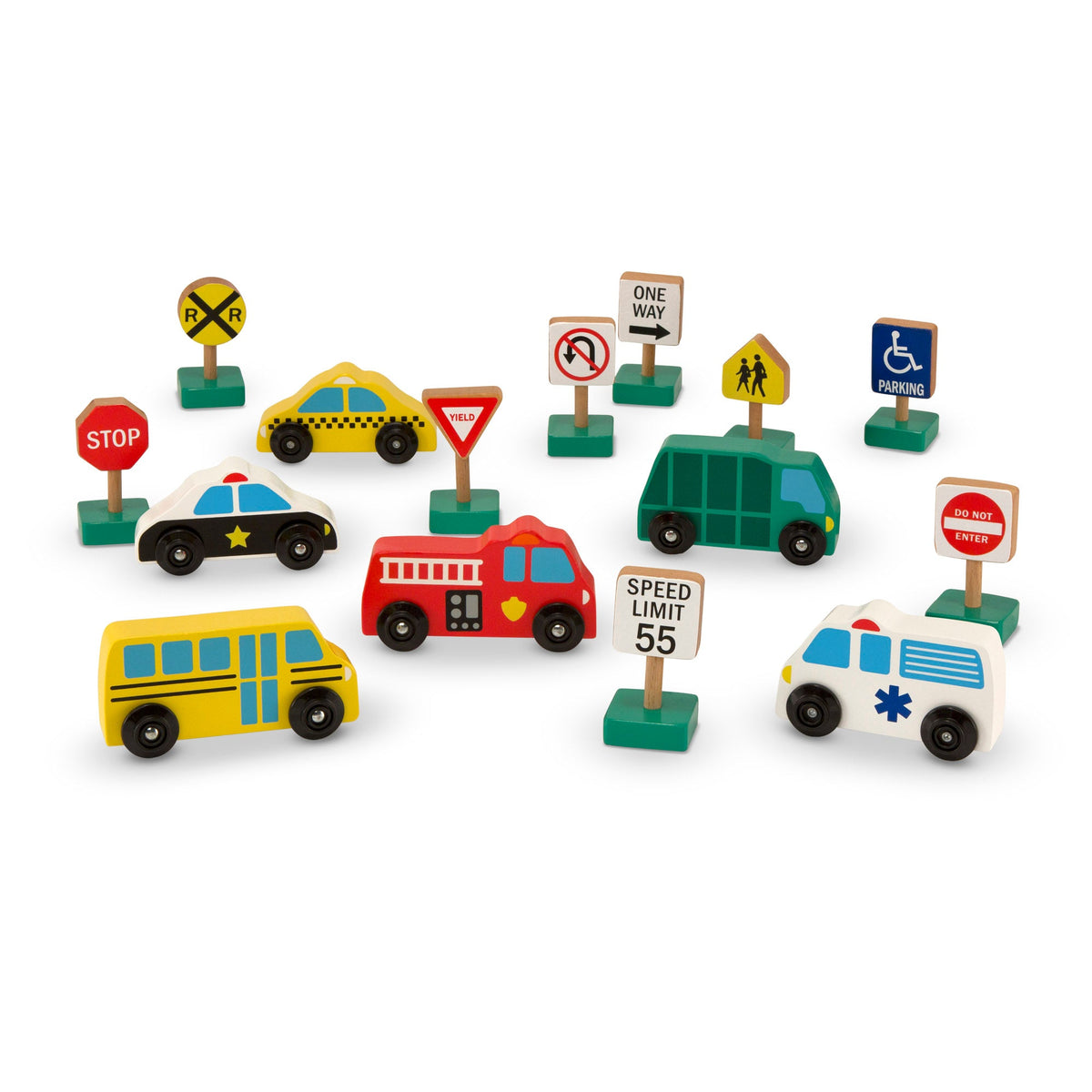 Melissa and Doug Wooden Vehicles and Traffic Signs