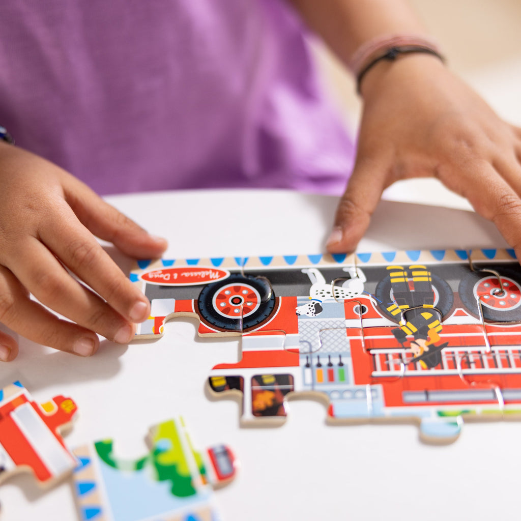 Melissa and Doug Wooden Jigsaw Puzzles in a Box - Vehicles