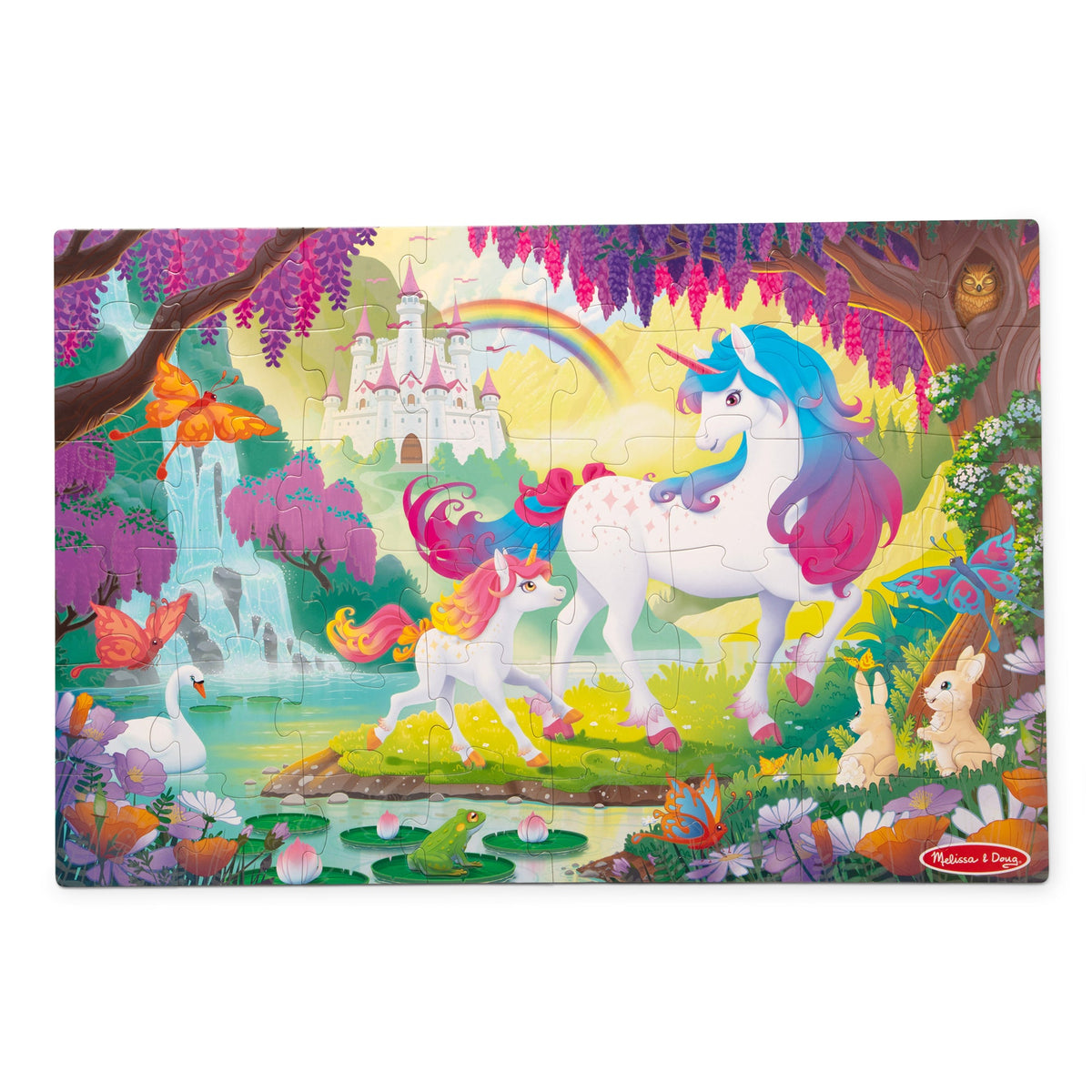 Melissa and Doug Glow-in-the-Dark Unicorn Floor Puzzle - 48 Pieces