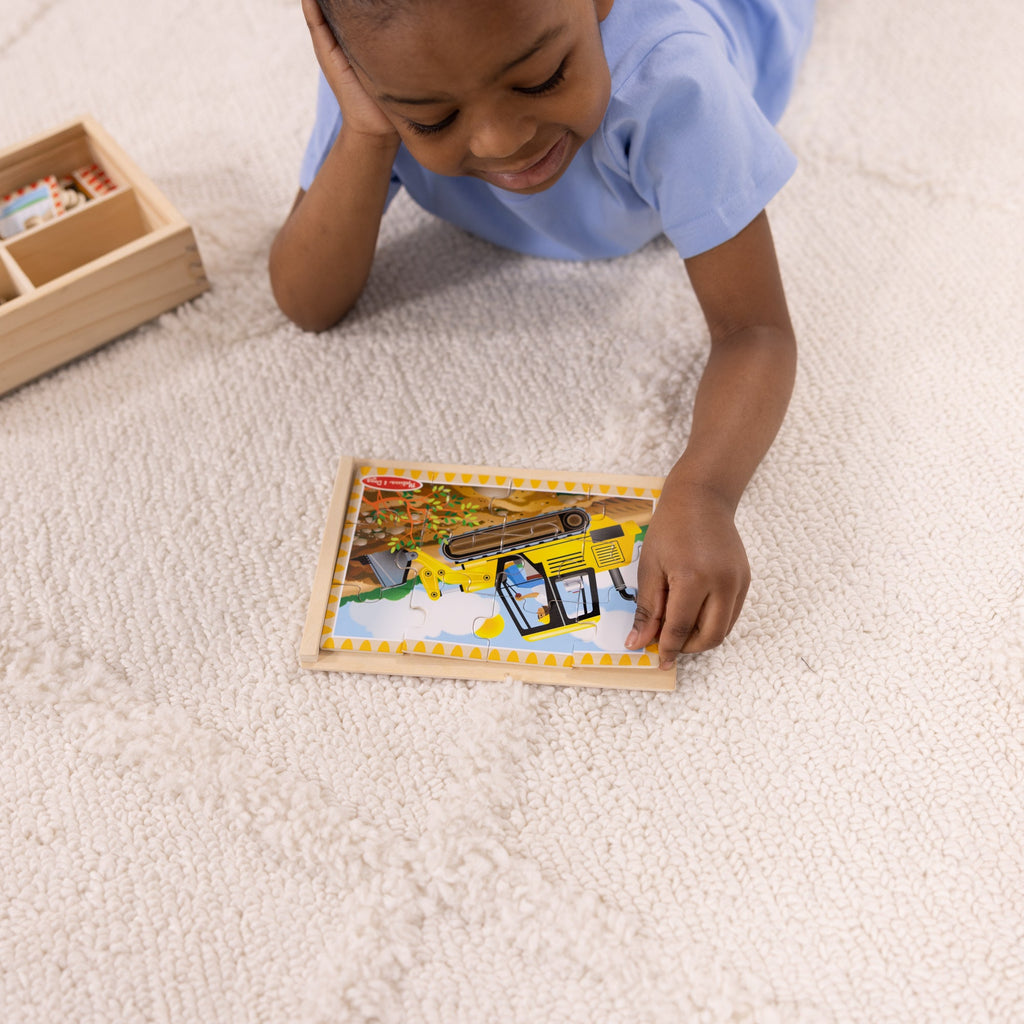 Melissa and Doug Wooden Jigsaw Puzzles in a Box - Construction
