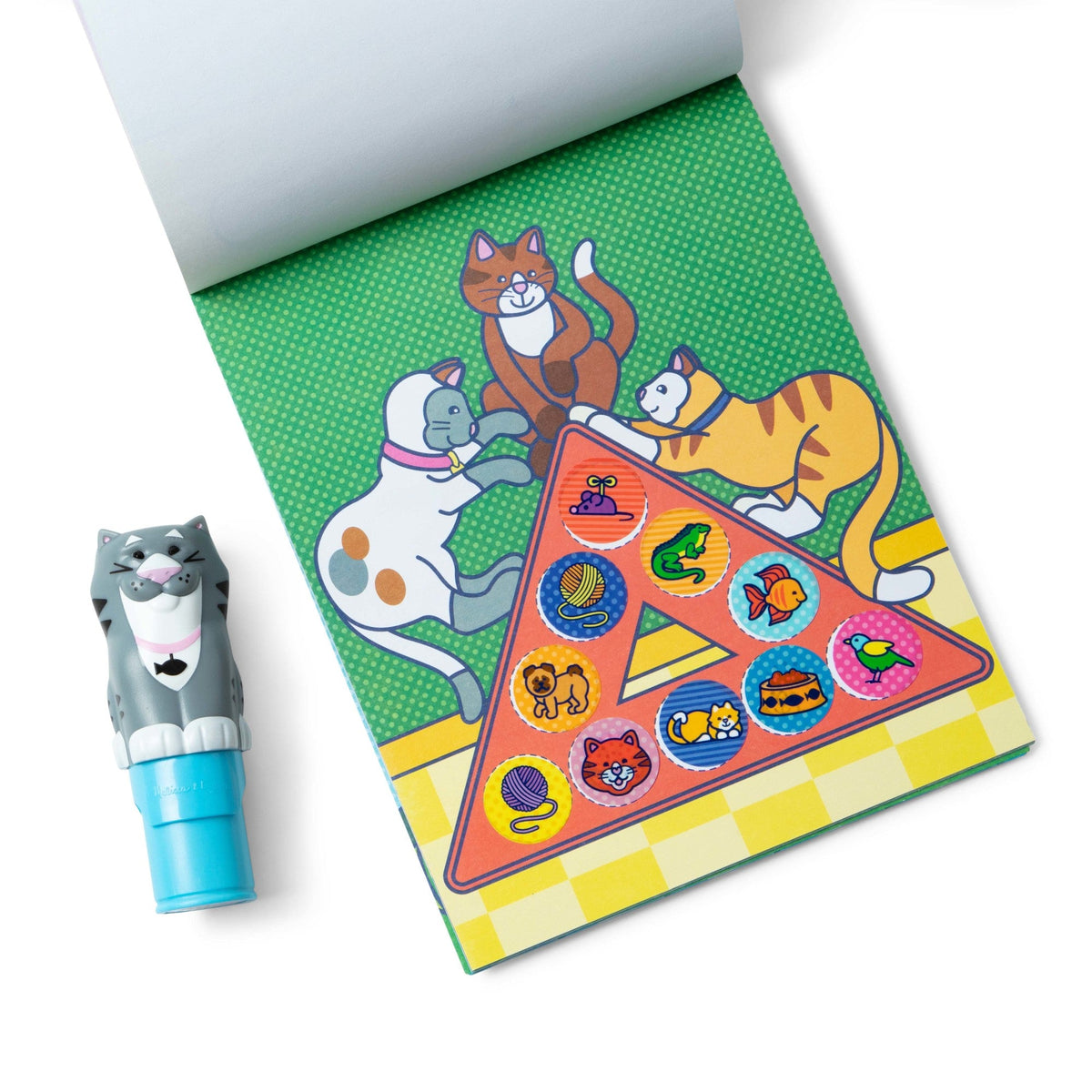 Melissa and Doug Sticker WOWTM Cat Bundle Activity Pad Sticker Stamper Mini Activity Pad and 200 Refill Stickers