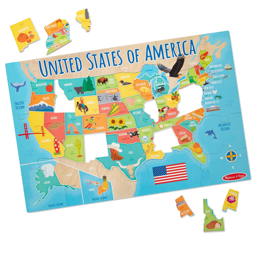 Melissa and Doug Map Floor Puzzle - 51 Pieces