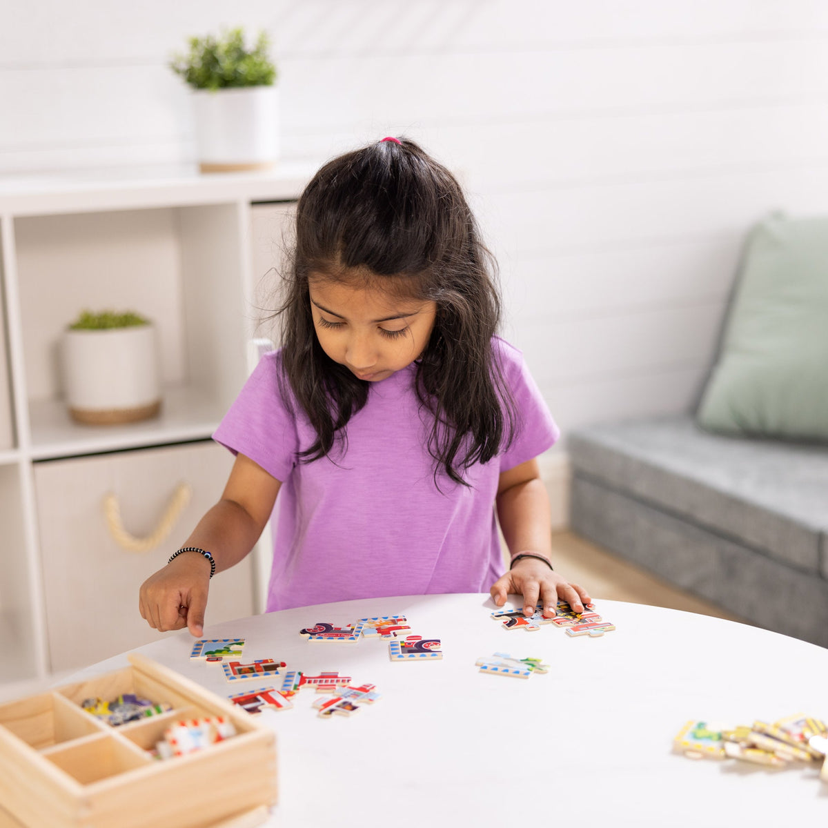 Melissa and Doug Wooden Jigsaw Puzzles in a Box - Vehicles