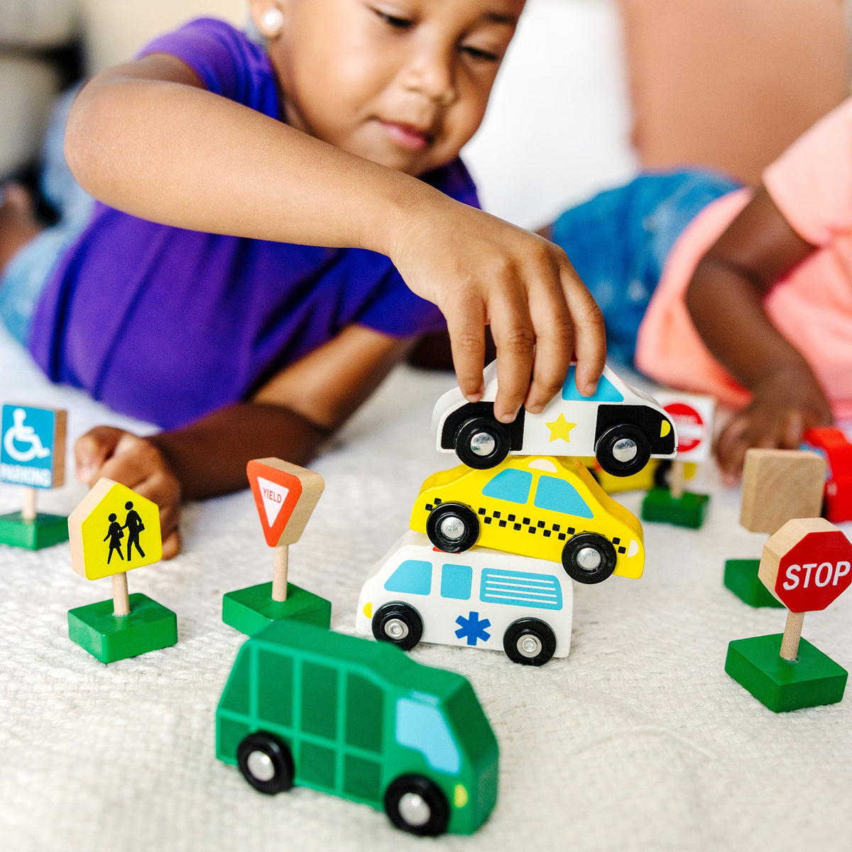 Melissa and Doug Wooden Vehicles and Traffic Signs