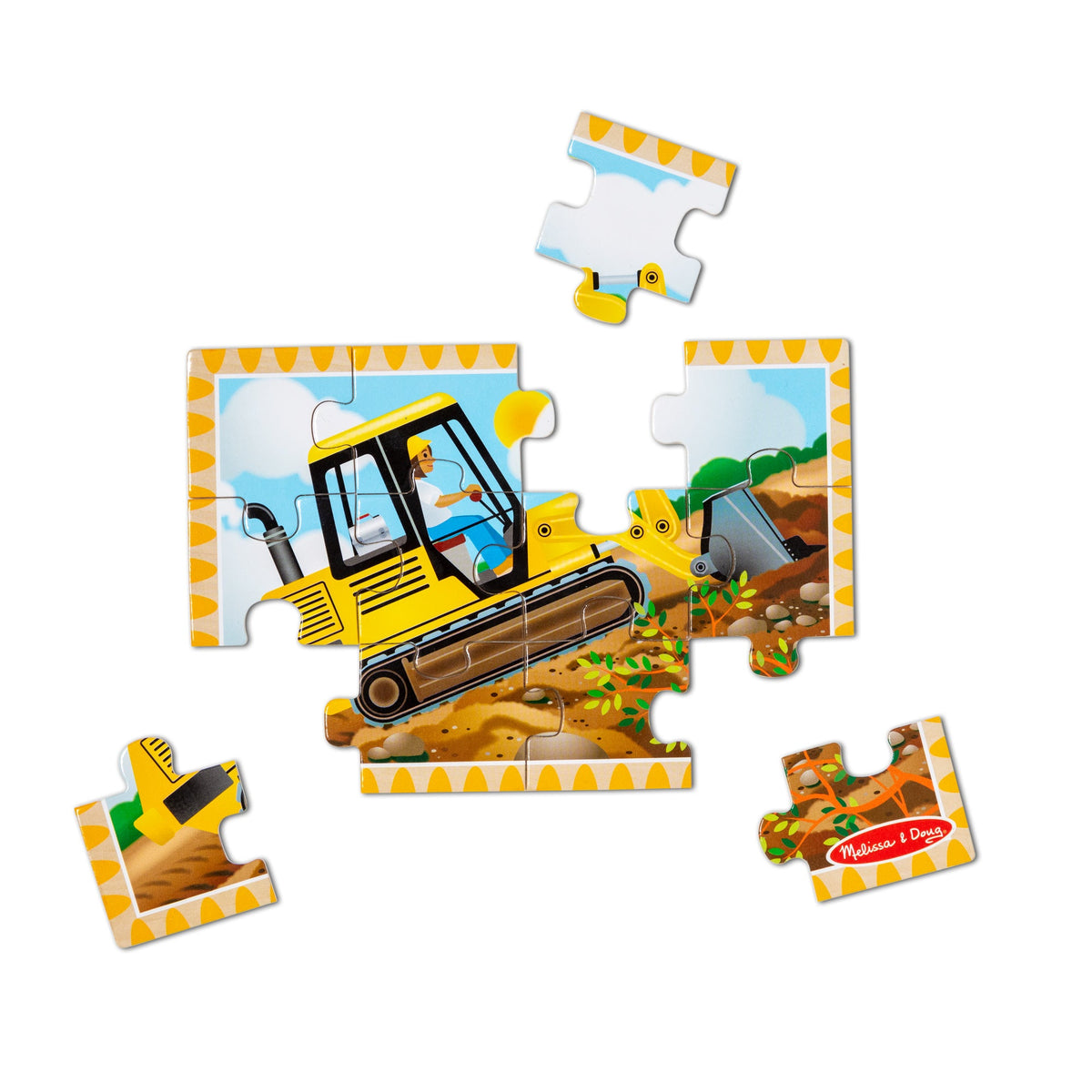 Melissa and Doug Wooden Jigsaw Puzzles in a Box - Construction