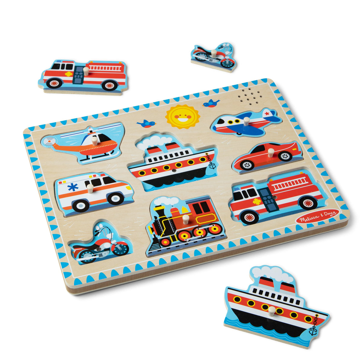 Melissa and Doug Vehicles Sound Puzzle - 8 Pieces