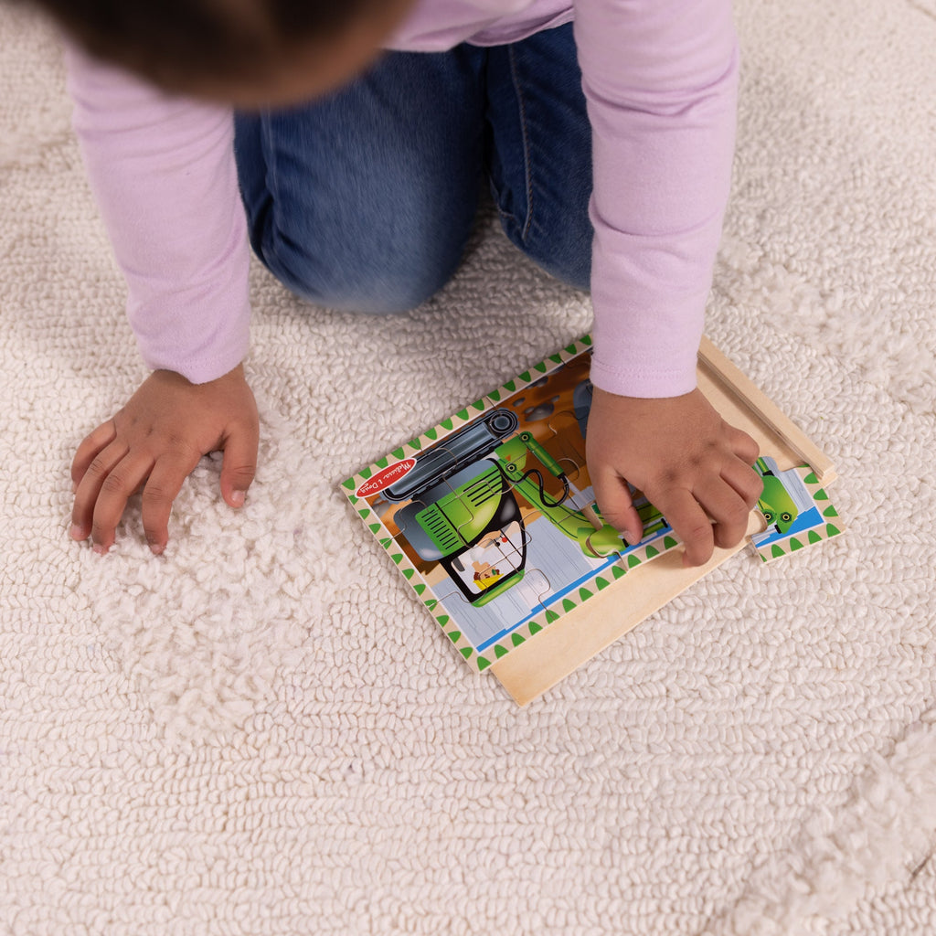 Melissa and Doug Wooden Jigsaw Puzzles in a Box - Construction