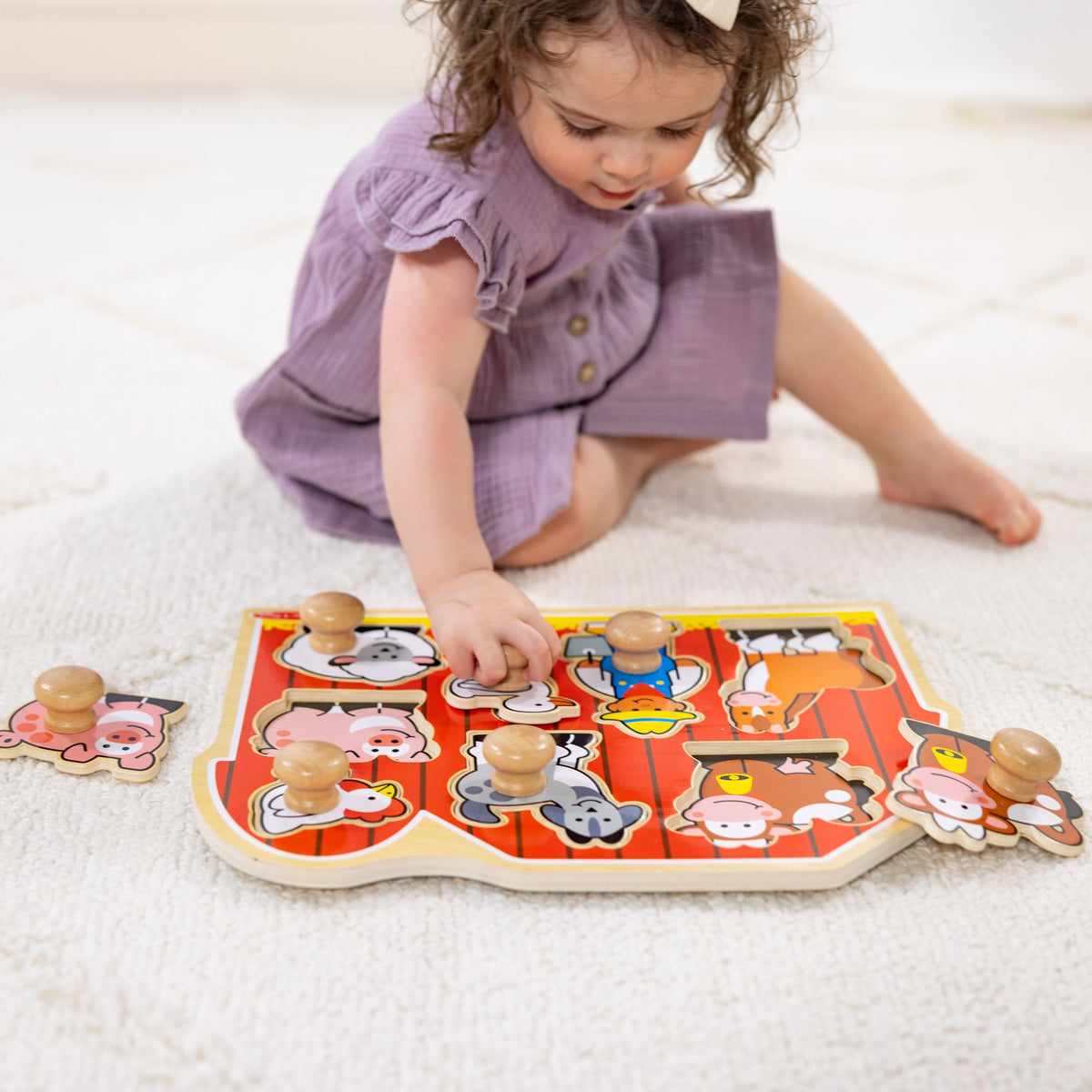 Melissa and Doug Farm Friends Jumbo Peg Puzzle - 8 Pieces