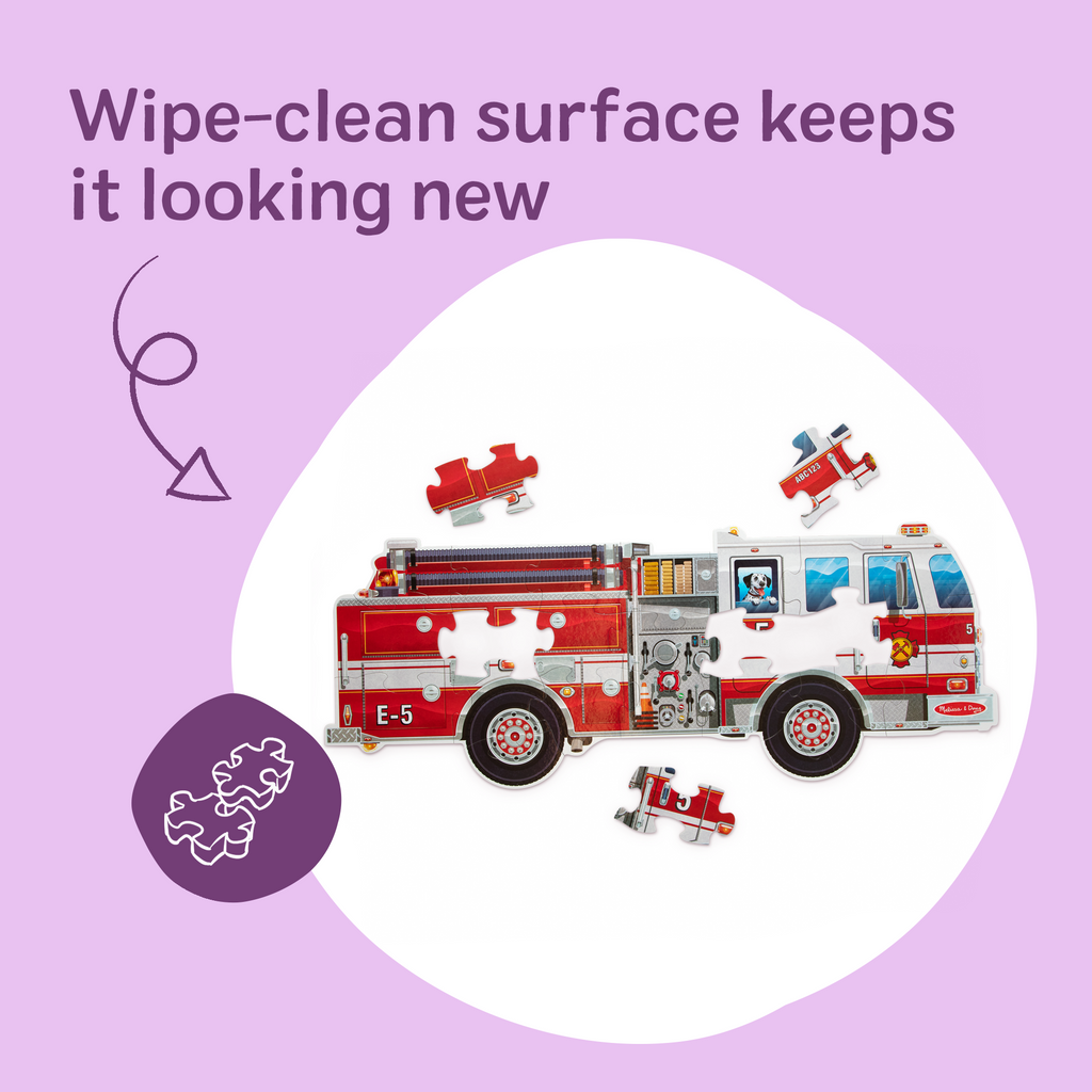Melissa and Doug Giant Fire Truck Floor Puzzle - 24 Pieces