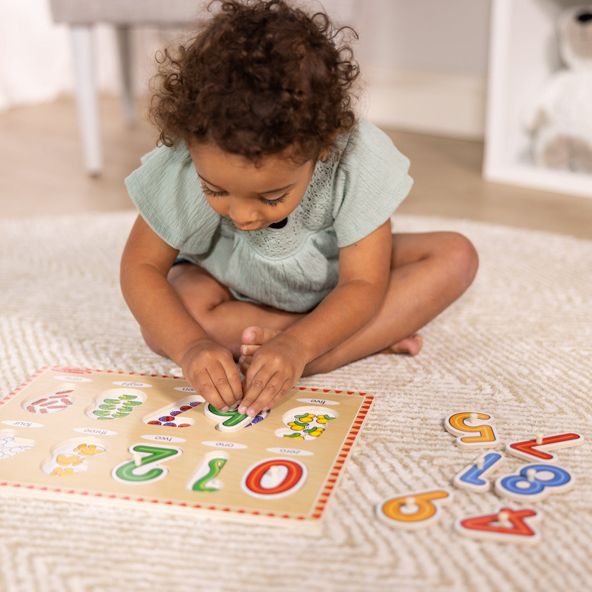 Melissa and Doug Lift See Numbers Peg Puzzle - 10 Pieces